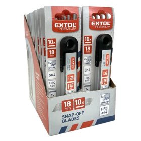   Extol Premium PÓTPENGE TAPÉTAVÁGÓ KÉSHEZ, 10 DB, 18X100X0,5 MM, TÖRHETŐ, SK4 ACÉL, HRC >64 8855091