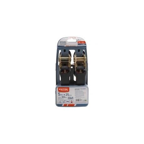 Extol Premium RAKOMÁNYRÖGZÍTŐ GURTNI, 2DB, KAMPÓS, 5M×25MM 8861136