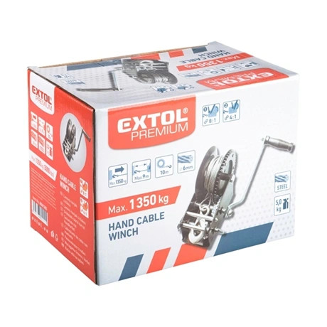Extol Premium KÁBELCSÖRLŐ, KÉZI KURBLIVAL, MAX.1350KG 8861305