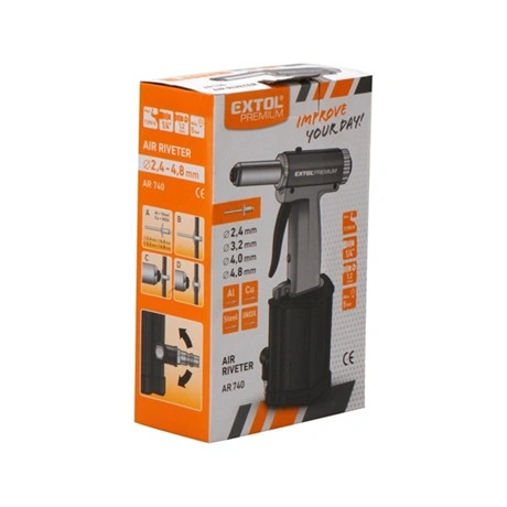 Extol Premium PNEUMATIKUS POPSZEGECSHÚZÓ, 1/4" CSATLAKOZÓ, ÜZEMI NYOMÁS: 4-5 BAR 8865070