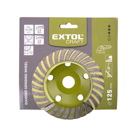 Extol Craft GYÉMÁNTCSISZOLÓ KORONG; 125MM×22,2MM, TURBO/LAMELLÁS JELLEGŰ 903005