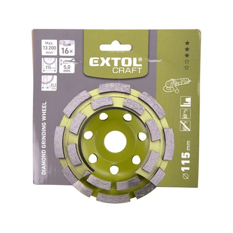 Extol Craft GYÉMÁNTCSISZOLÓ KORONG; 115MM×22,2MM, KÉTSOROS 903024