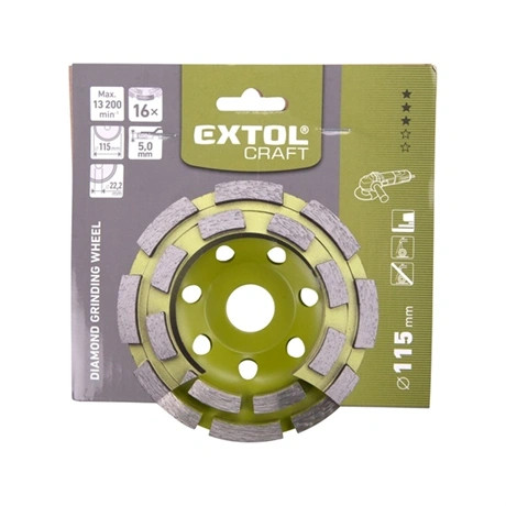 Extol Craft GYÉMÁNTCSISZOLÓ KORONG; 115MM×22,2MM, KÉTSOROS 903024