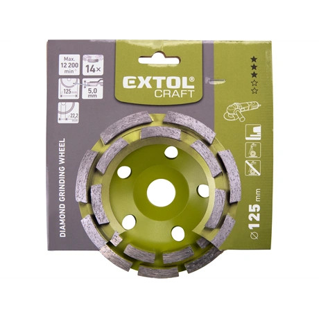 Extol Craft GYÉMÁNTCSISZOLÓ KORONG, 125MM×22,2MM, KÉTSOROS 903025