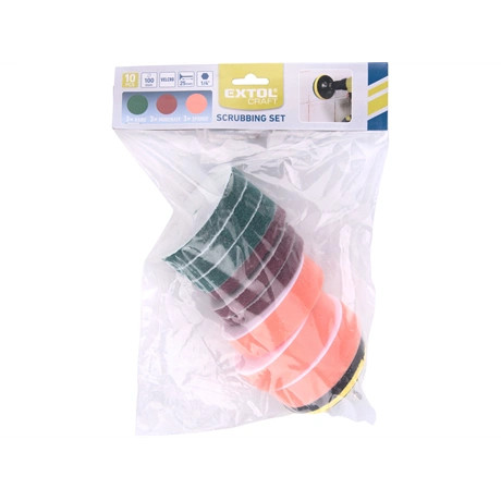 Extol Craft DÖRZSÖLŐ/CSISZOLÓ/POLÍROZÓ KÉSZLET 10DB, 1/4"×25 MM, FÚRÓGÉPBE FOGHATÓ, TÉPŐZÁRAS 904002