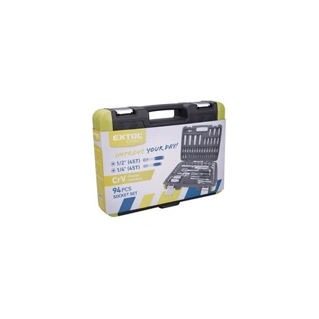 Extol Craft DUGÓKULCS KÉSZLET, RACSNIS, 1/4" 1/2", 94DB 918094