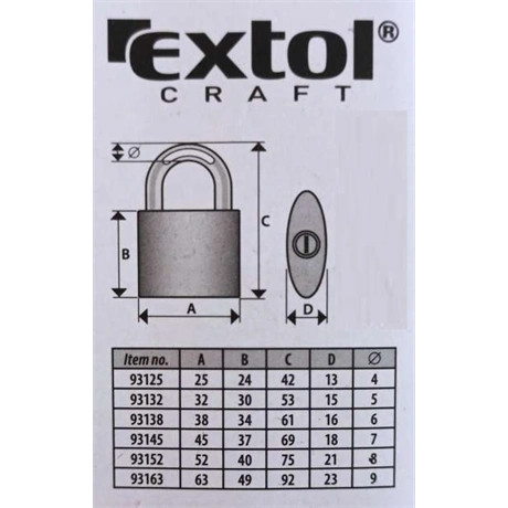Extol Craft LAKAT, ÖNTÖTTVAS, 63MM 93163