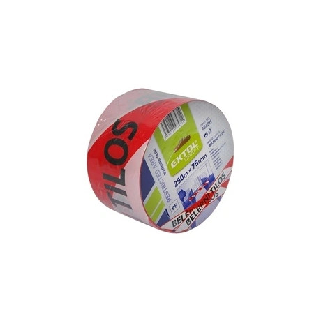 Extol Craft JELÖLŐ SZALAG, PIROS-FEHÉR, 75MM×250M, "BELÉPNI TILOS" FELIRATTAL 9568H