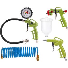   Extol Craft LÉGKOMPRESSZOR TARTOZÉK SZETT, 4DB (LEFUVATÓ PISZT. FESTÉKSZÓRÓ, ABRONCSFÚVÓ PISZT.,SPIRÁLTÖMLŐ) 99303