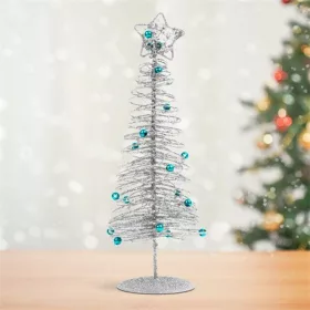   Family Christmas KARÁCSONYI DEKOR FÉM KARÁCSONYFA, EZÜST 58622C