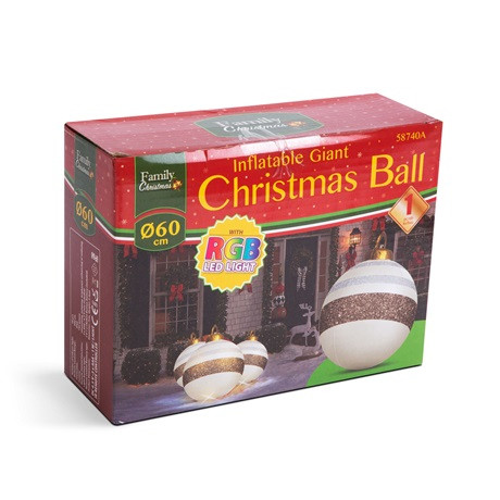 Family Christmas FELFÚJHATÓ RGB LED-ES  KARÁCSONYI GÖMB  60 CM 58740A
