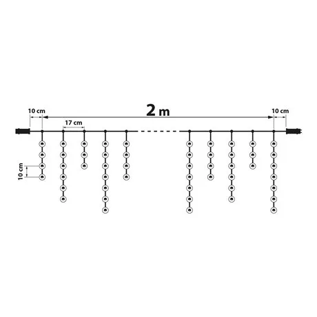 Family Decor LED FÉNYFÜGGÖNY 2,2 M KÖZÉPFEHÉR 58902C