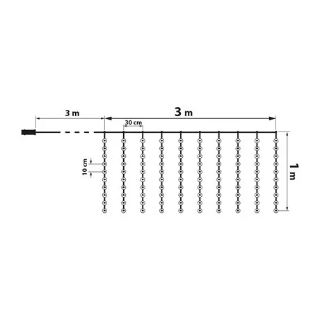 Family Decor LED FÉNYFÜGGÖNY 3X1 M MELEGFEHÉR 58904A