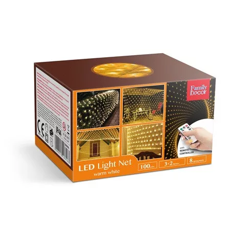 Family Decor LED FÉNYHÁLÓ 3X2M MELEGFEHÉR 58909A