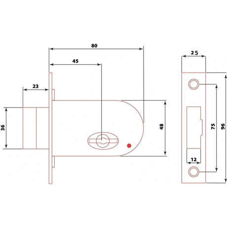 Flame RETESZZÁR, BEVÉSŐ, DUPLATOLLÚ, 45MMX20MM, 2 KULCCSAL, (PATKÓZÁR) 84648