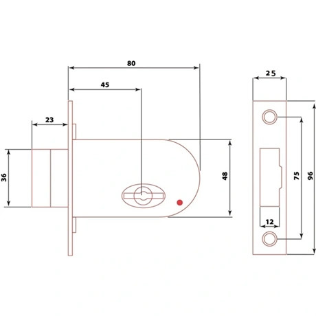 Flame RETESZZÁR, BEVÉSŐ, DUPLATOLLÚ, 45MMX20MM, 2 KULCCSAL, (PATKÓZÁR) 84648
