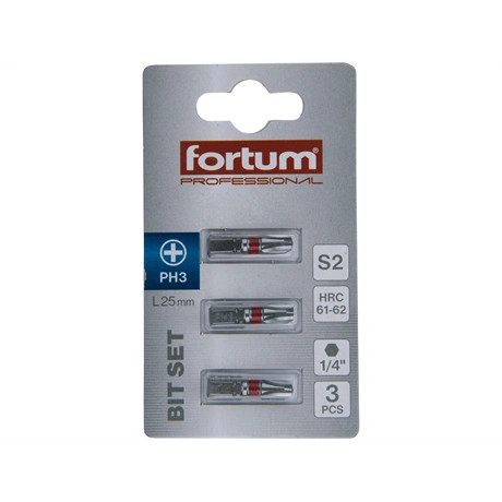 Fortum BEHAJTÓHEGY PH, 3 DB, S2 ACÉL, PH 3×25MM 4741203