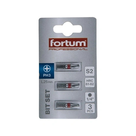 Fortum BEHAJTÓHEGY PH, 3 DB, S2 ACÉL, PH 3×25MM 4741203