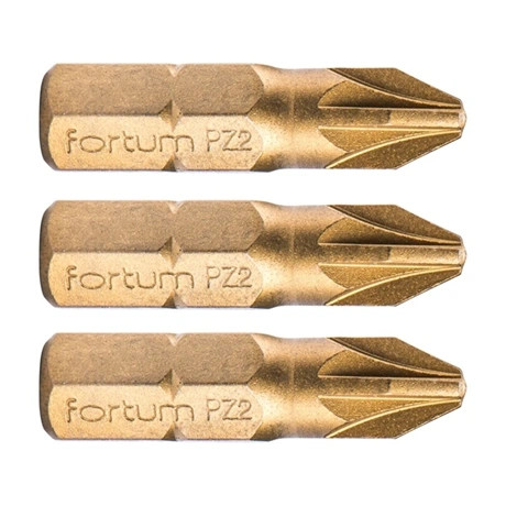 Fortum BEHAJTÓHEGY PZ, 3 DB, S2 ACÉL, TITANIUM BEVONAT, PZ 2×25MM 4741372
