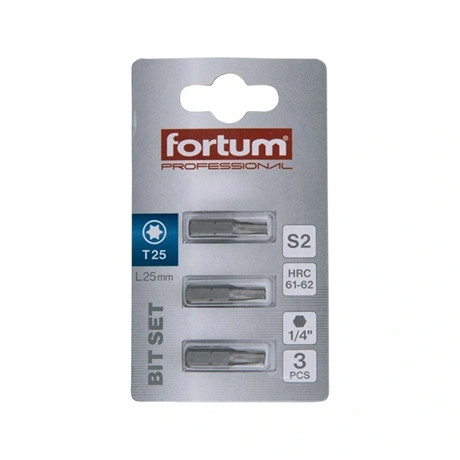 Fortum BEHAJTÓHEGY TORX, 3 DB, S2 ACÉL, T 25×25MM 4741425