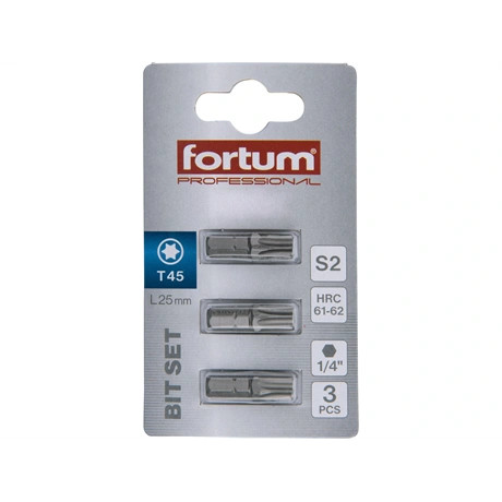 Fortum BEHAJTÓHEGY TORX, 3 DB, S2 ACÉL, T 45×25MM 4741445
