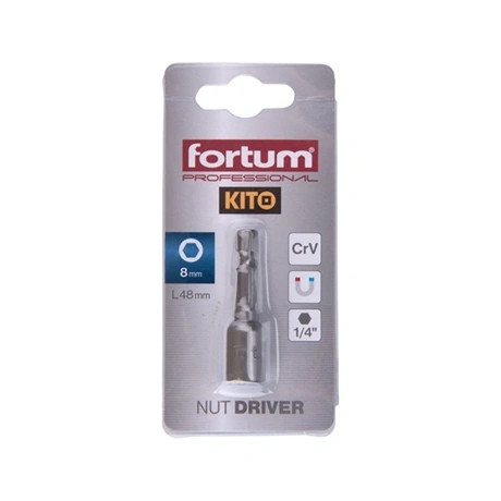 Fortum BEHAJTÓ HATLAPFEJŰ CSAVARHOZ , 8×48MM, 1/4" HATSZÖG, CV, MÁGNESES 4741608