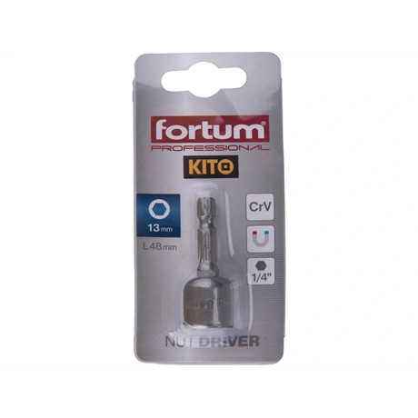 Fortum BEHAJTÓ HATLAPFEJŰ CSAVARHOZ , 13X48MM, 1/4" HATSZÖG BEFOGÁS, CV, MÁGNESES 4741613