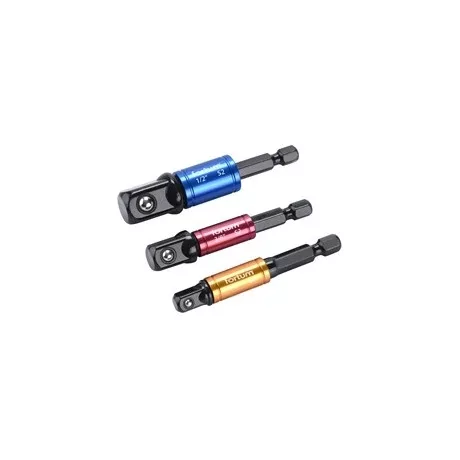 Fortum DUGÓKULCS ADAPTER KÉSZLET 3DB-OS, 1/4"-3/8"-1/2" DUGÓFEJEKHEZ, BEFOGÁS:1/4" HATSZÖG 4742203