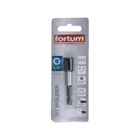 Fortum BITTARTÓ SZÁR, 1/4", 60MM, FIX-CLIP GYORSKIOLDÓ, MÁGNESES 4743101