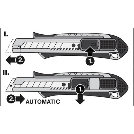 Fortum TAPÉTAVÁGÓ KÉS, AUTOMATIKUS PENGE VISSZAHÚZÁS, 18MM 4780022