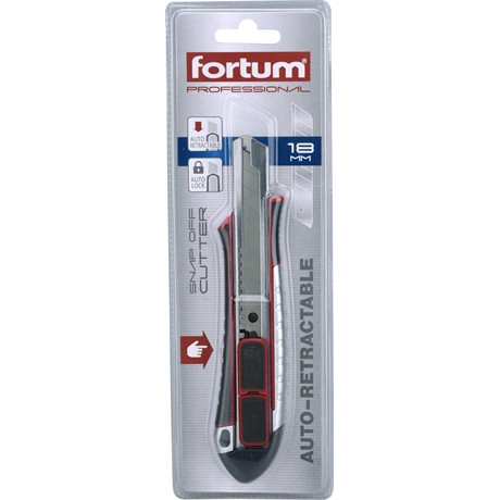 Fortum TAPÉTAVÁGÓ KÉS, AUTOMATIKUS PENGE VISSZAHÚZÁS, 18MM 4780022