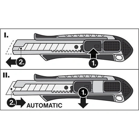 Fortum TAPÉTAVÁGÓ KÉS, AUTOMATIKUS PENGE VISSZAHÚZÁS, 18MM 4780022