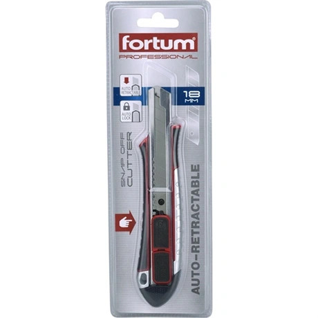 Fortum TAPÉTAVÁGÓ KÉS, AUTOMATIKUS PENGE VISSZAHÚZÁS, 18MM 4780022