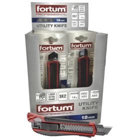   Fortum TAPÉTAVÁGÓ KÉS, GUMIROZOTT ABS+ACÉL HÁZAS, 18 MM, PÓTPENGE: 4780003 4780024