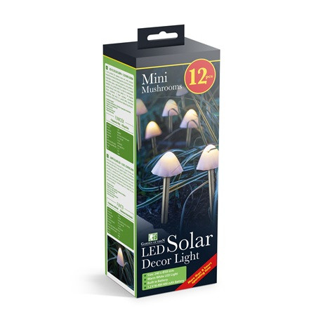 Garden of Eden LED-ES SZOLÁR LÁMPA - 12 DB MINI GOMBA 11243