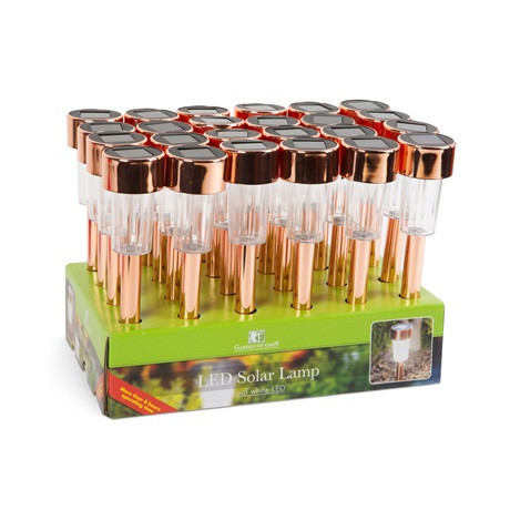 Garden of Eden LED-ES SZOLÁR LÁMPA FÉM, ROZÉARANY 19 CM 11702C