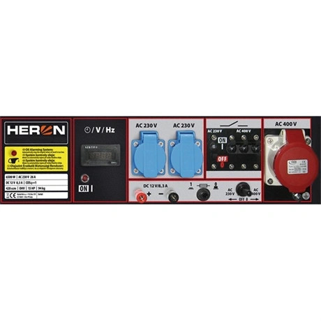 Heron ÁRAMFEJLESZTŐ BENZINMOTOROS, 6800 VA, 400/230 V, HORDOZHATÓ; EGI 68-3 8896132