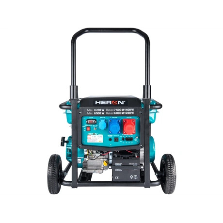 Heron ÁRAMFEJLESZTŐ BENZINMOTOROS, 8000 VA, 400/230 V, HORDOZHATÓ 8896147