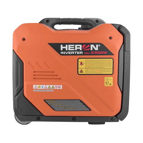 Heron ÁRAMFEJLESZTŐ BENZINMOTOROS, CSENDES ÜZEMŰ, 5,0 KVA, 1 FÁZISÚ, INVERTERES 8896227