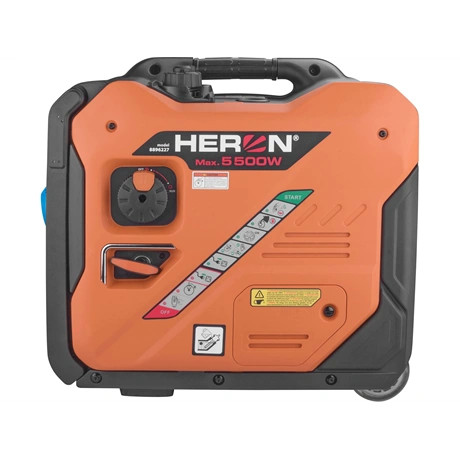Heron ÁRAMFEJLESZTŐ BENZINMOTOROS, CSENDES ÜZEMŰ, 5,0 KVA, 1 FÁZISÚ, INVERTERES 8896227