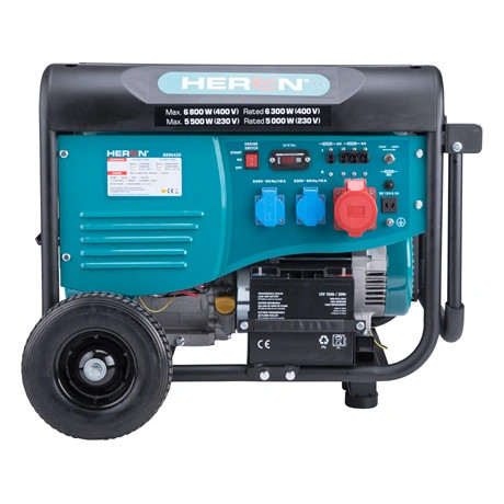 Heron ÁRAMFEJLESZTŐ BENZINMOTOROS, ÖNINDÍTÓS, MAX 6000 VA, HÁROMFÁZISÚ 8896420