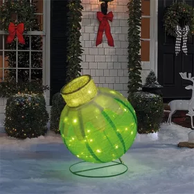   @home - xmas VILÁGÍTÓ DEKORÁCIÓ, GÖMBDÍSZ, 60 LED, 60 X 83 CM, ZÖLD 59772B