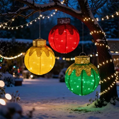 @home - xmas VILÁGÍTÓ DEKORÁCIÓ, GÖMBDÍSZ, 60 LED, 60 X 83 CM, ZÖLD 59772B