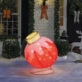   @home - xmas VILÁGÍTÓ DEKORÁCIÓ, GÖMBDÍSZ, 60 LED, 60 X 83 CM, PIROS 59772C