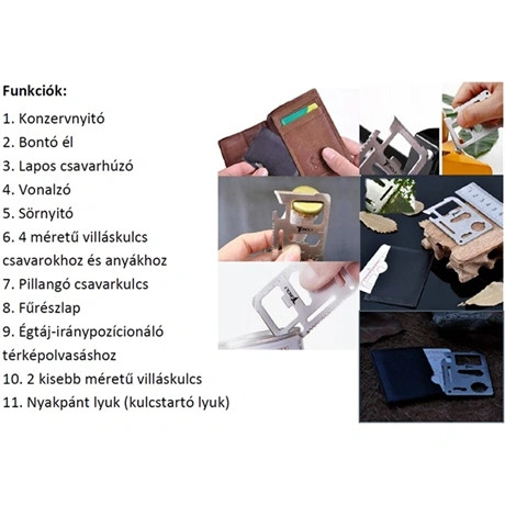 Noname TÚLÉLŐ KÁRTYA, 11 FUNKCIÓS, TOKKAL 3385082