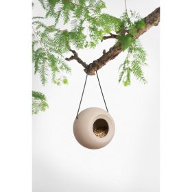   LISA kerámia madáretető bézs - kézzel készített 16x14x16