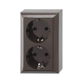   2 férõhelyes földelt aljzat, beltéri, Business Line IP20, barna