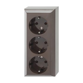   Home by Somogyi 3 férõhelyes földelt aljzat, beltéri, Business Line IP20, barna - 0510089777