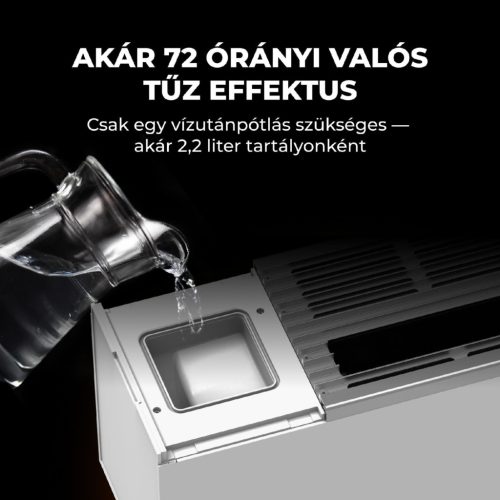 AENO AFH0001S prémium Eco Smart konvekciós fűtőkészülék, 2000 W, távolról vezérelhető, 2 fokozat, lángeffekt, 2 literes tartály, IPS kijelző, fehér