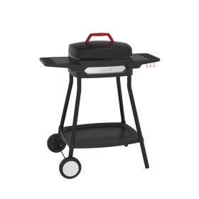   Barbecook BC-ELE-4001 Alexia 5111 elektromos grill, oldalsó asztal, kerék, fekete, 84x55x97cm